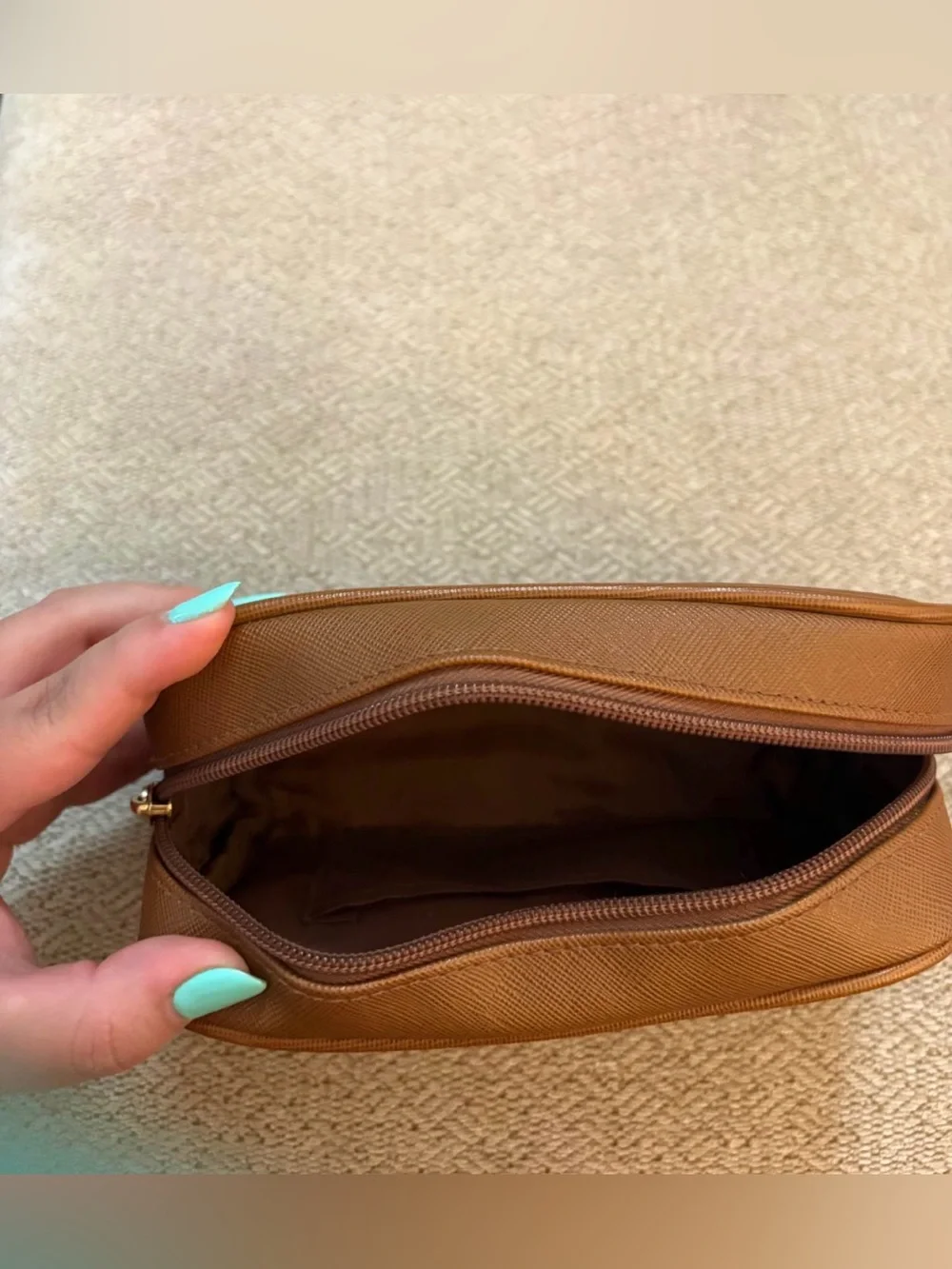 Michael Kors Brown Saffiano Makeup Bag